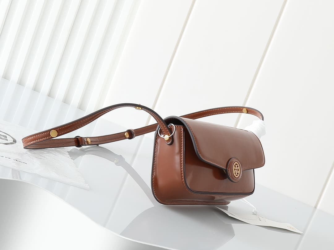 Tory Burch Robinson Spazzolato convertible shoulder bag brown High