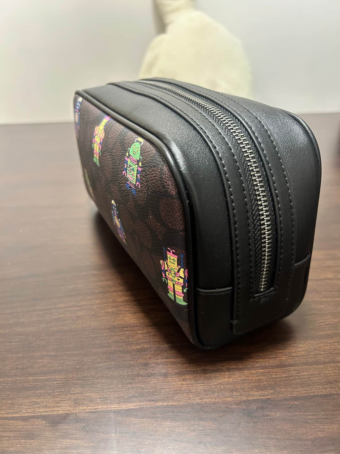 Coach Small Travel Kit in Signature Coated Canvas with Vibrant Robot Print High