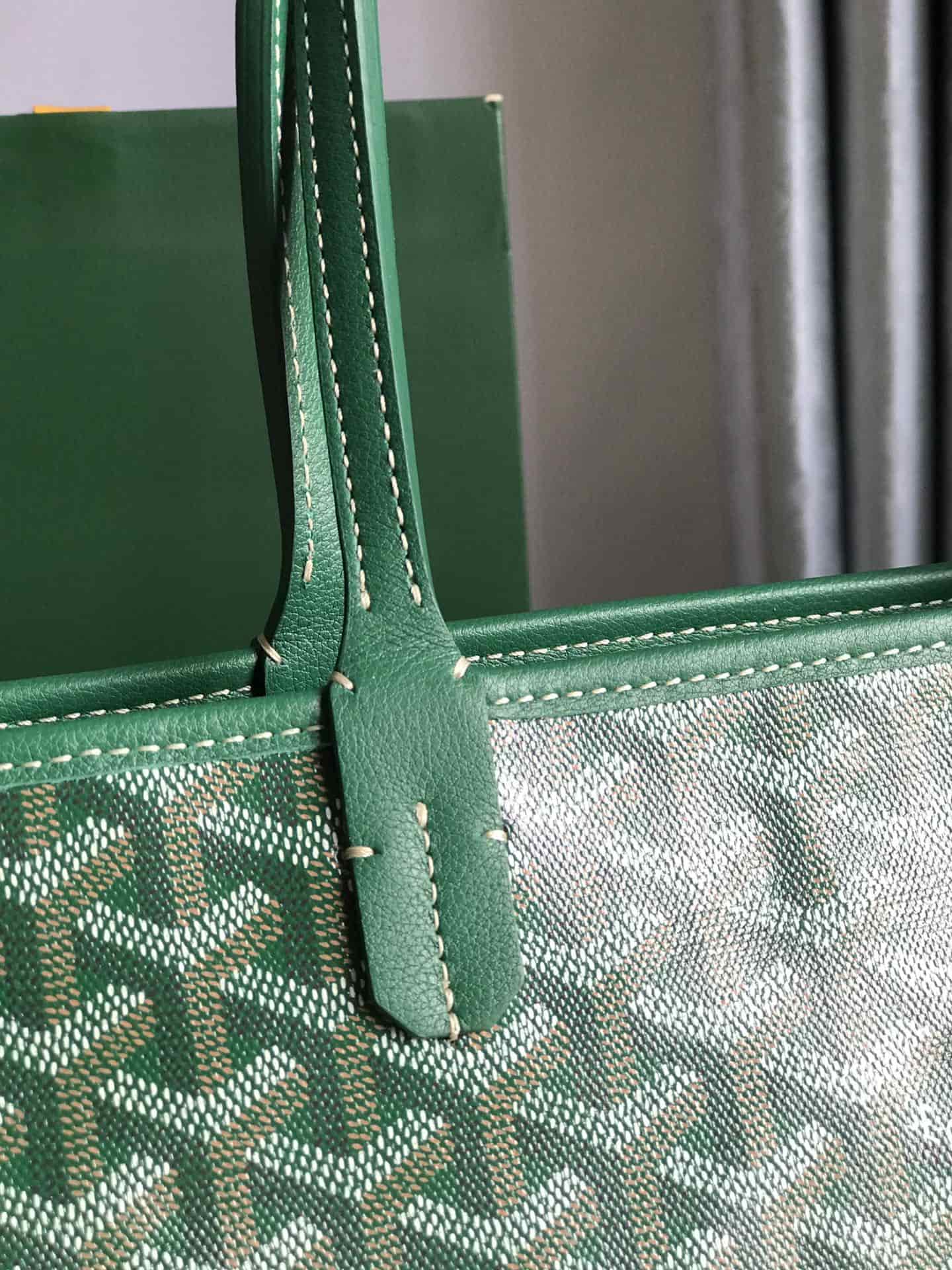 ARTOIS PM BAG Goyardine Canvas & Chevroches Calfskin Green High