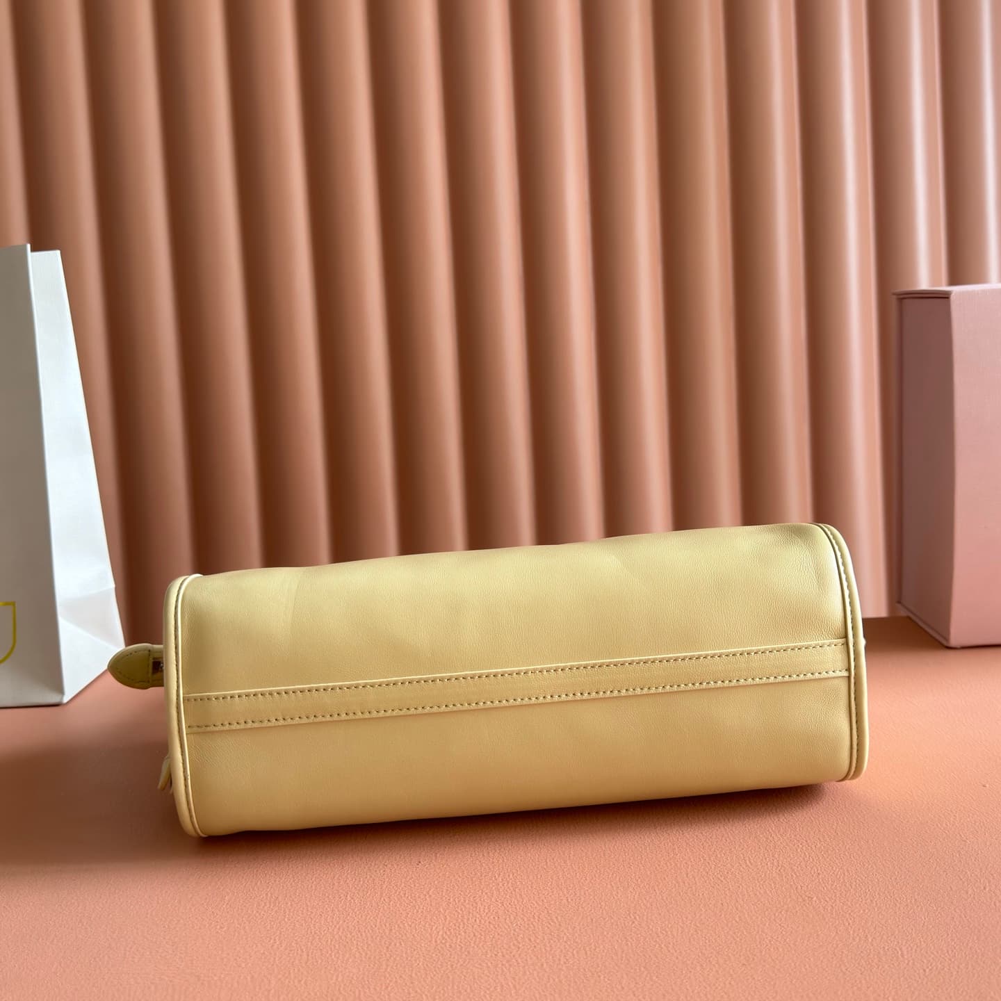 Miu Miu Arcadie bag Smooth Leather 5BA332 Light Yellow TOP