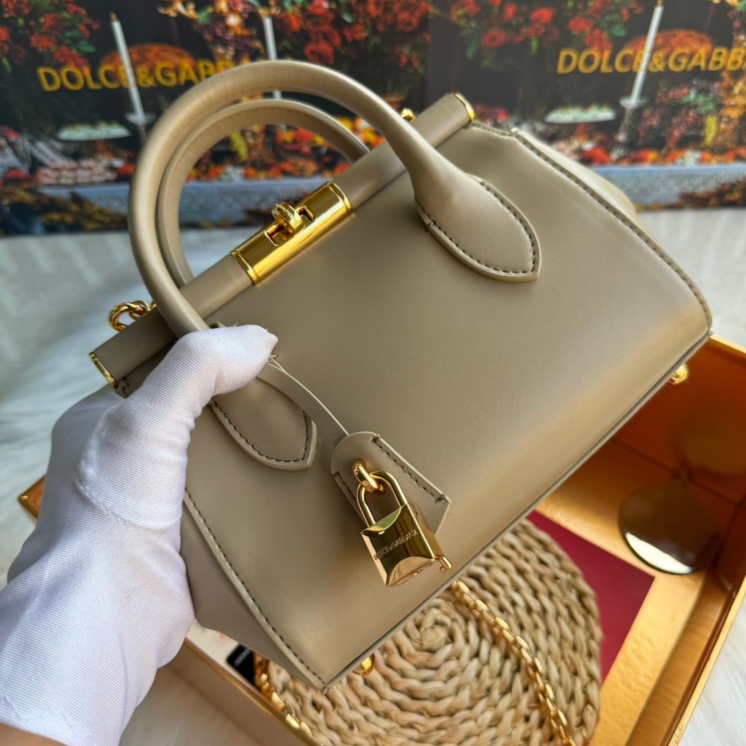 Dolce & Gabbana Mini Marlene Day leather tote bag beige High