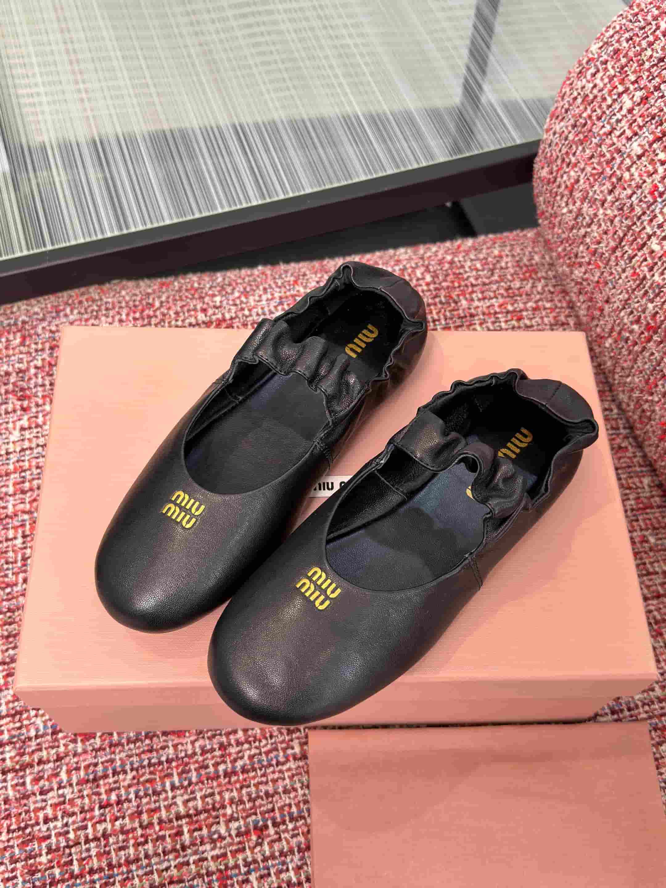 Miu Miu Ruches Ballerinas Flat Shoes Women