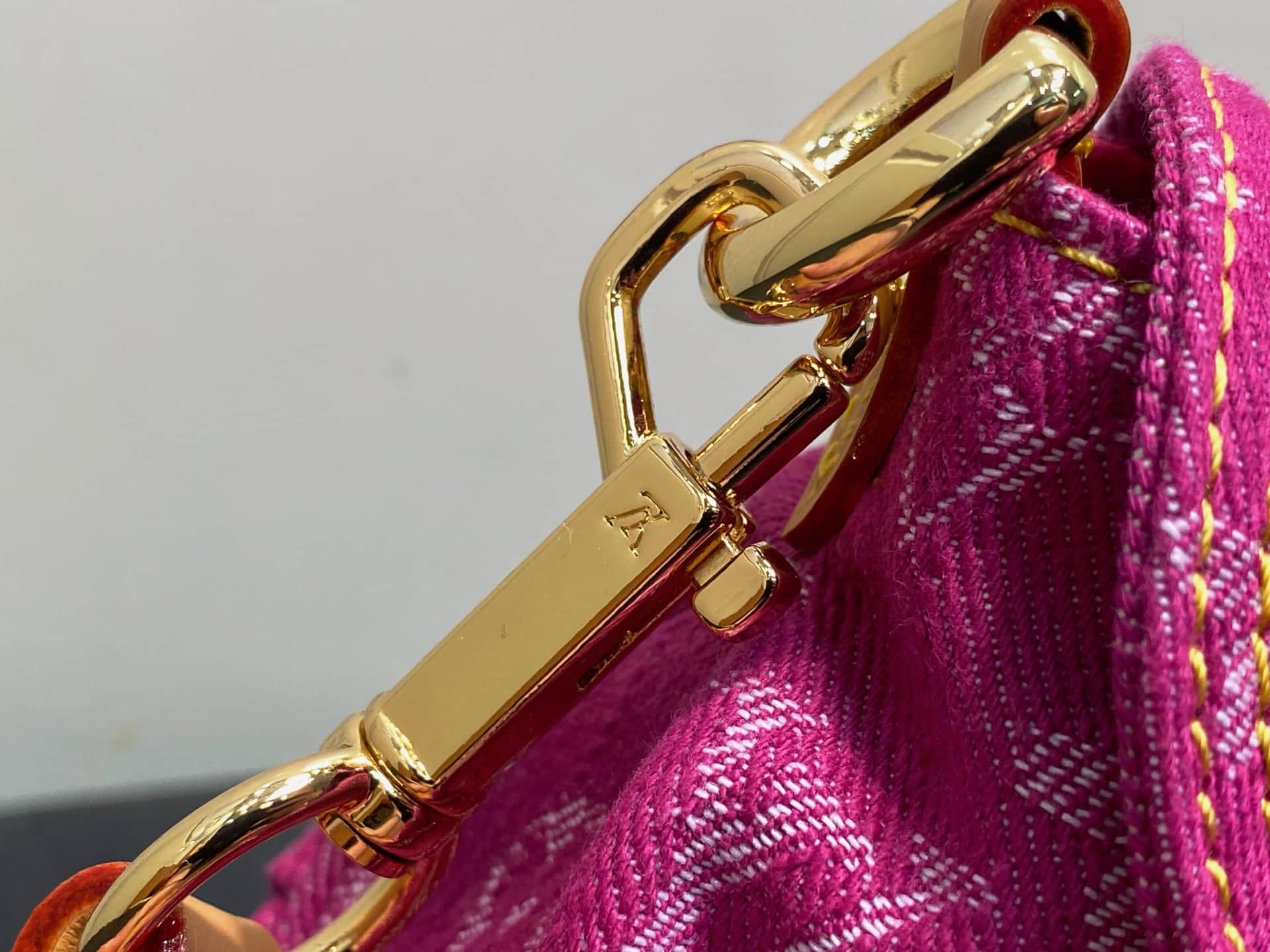 Louis Vuitton Monogram Fuchsia Denim Mini Pleaty Bag M95216 High