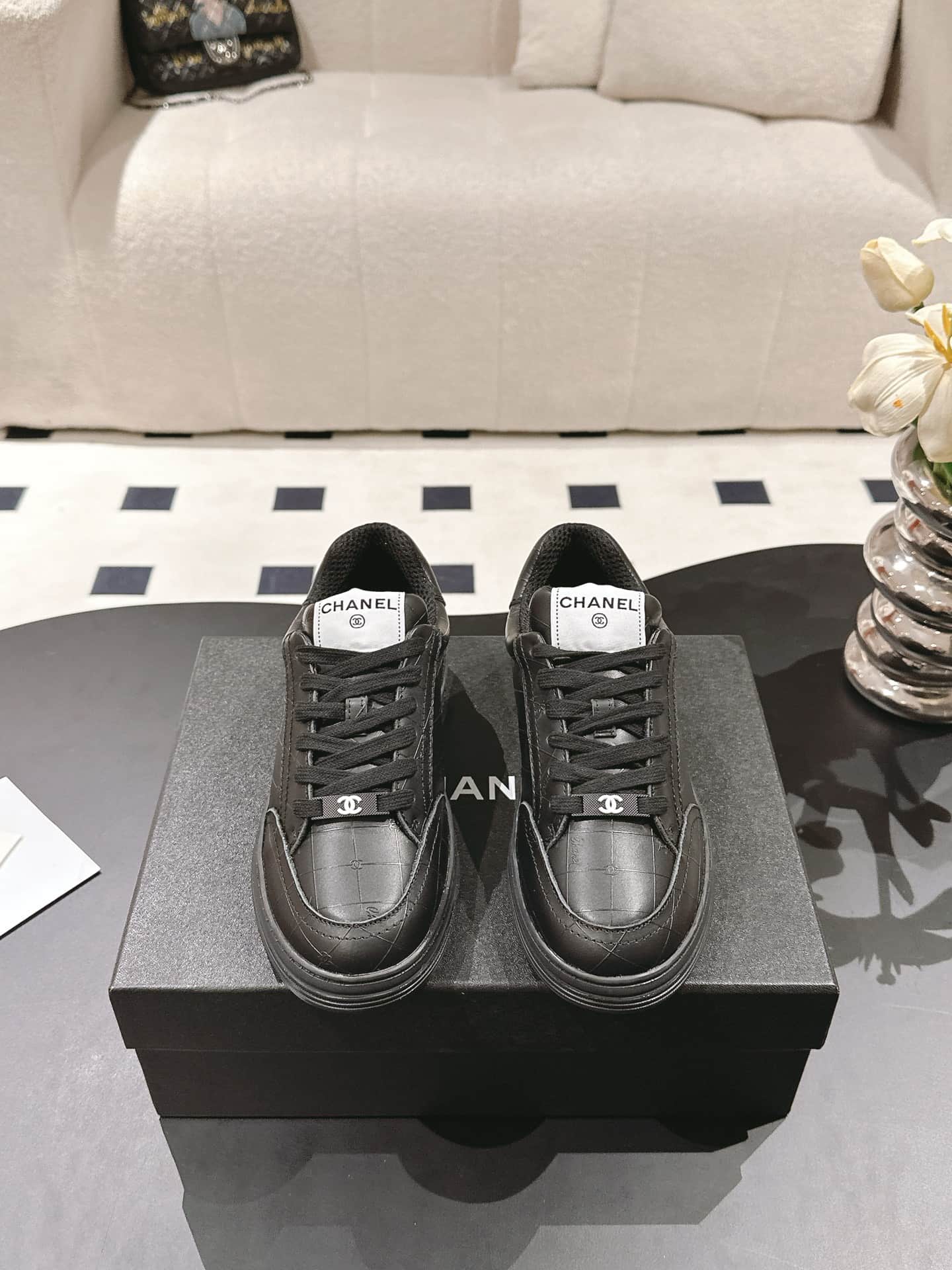 Chanel Leather Sneaker Shoes Women
