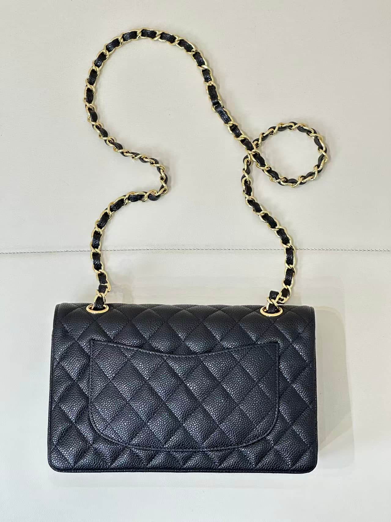 Chanel Small Classic Handbag Grained Calfskin & Gold-Tone Metal Black TOP