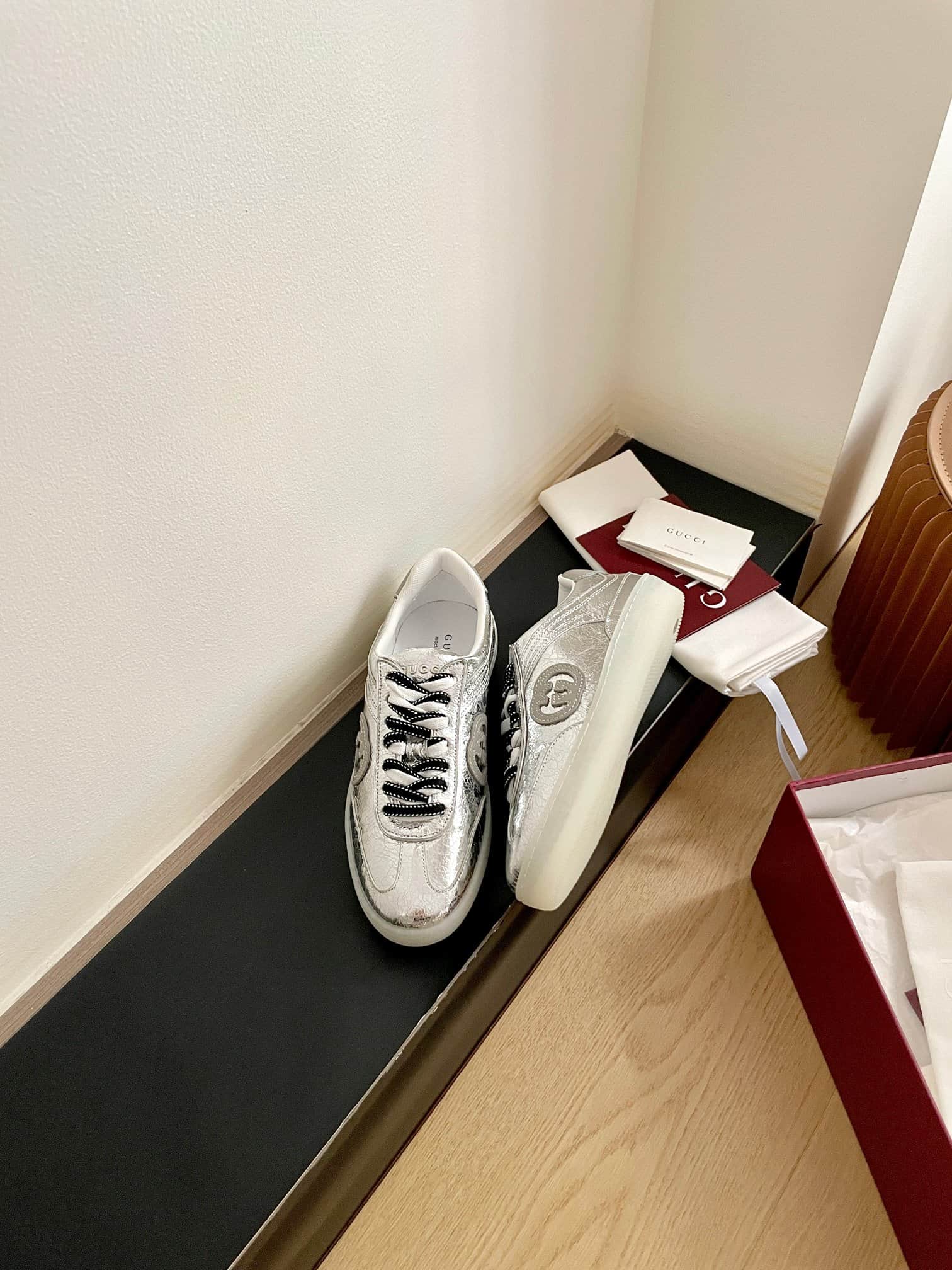 Gucci Women's G74 sneaker in textured leather