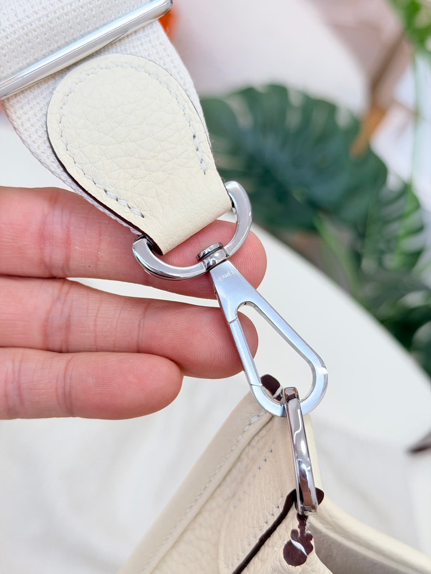 Hermes Evelyne Mini 23 Bag Calfskin In Nata WAX High