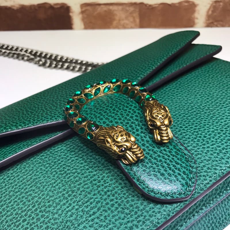 DIONYSUS GG SMALL SHOULDER BAG 400249 Leather Green High