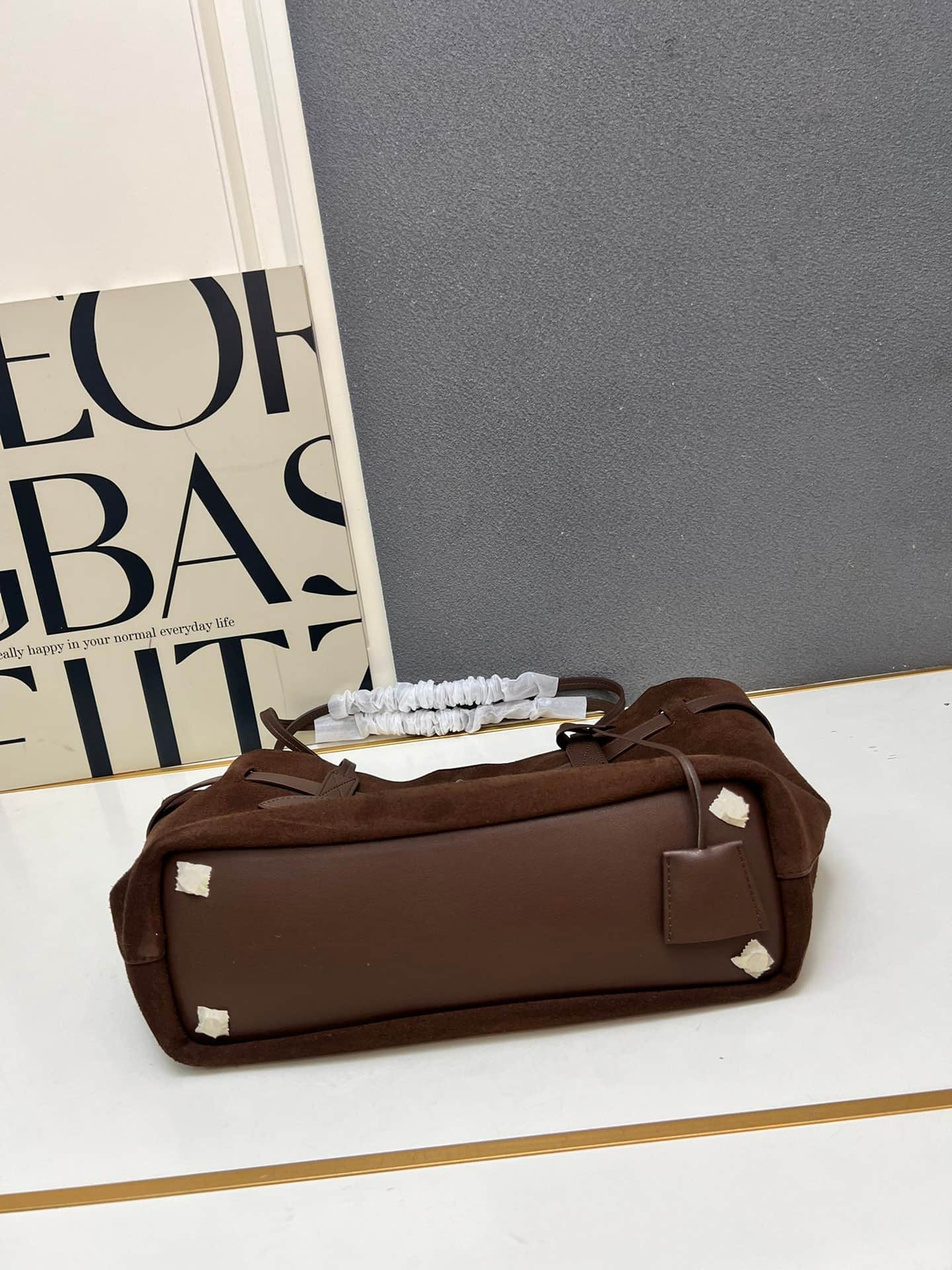 Balenciaga Bel Air Large Waxed Suede Tote Bag in brown silver hardware 1W8807 High