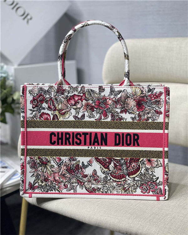 LARGE Dior BOOK TOTE Embroidery Butterfly High