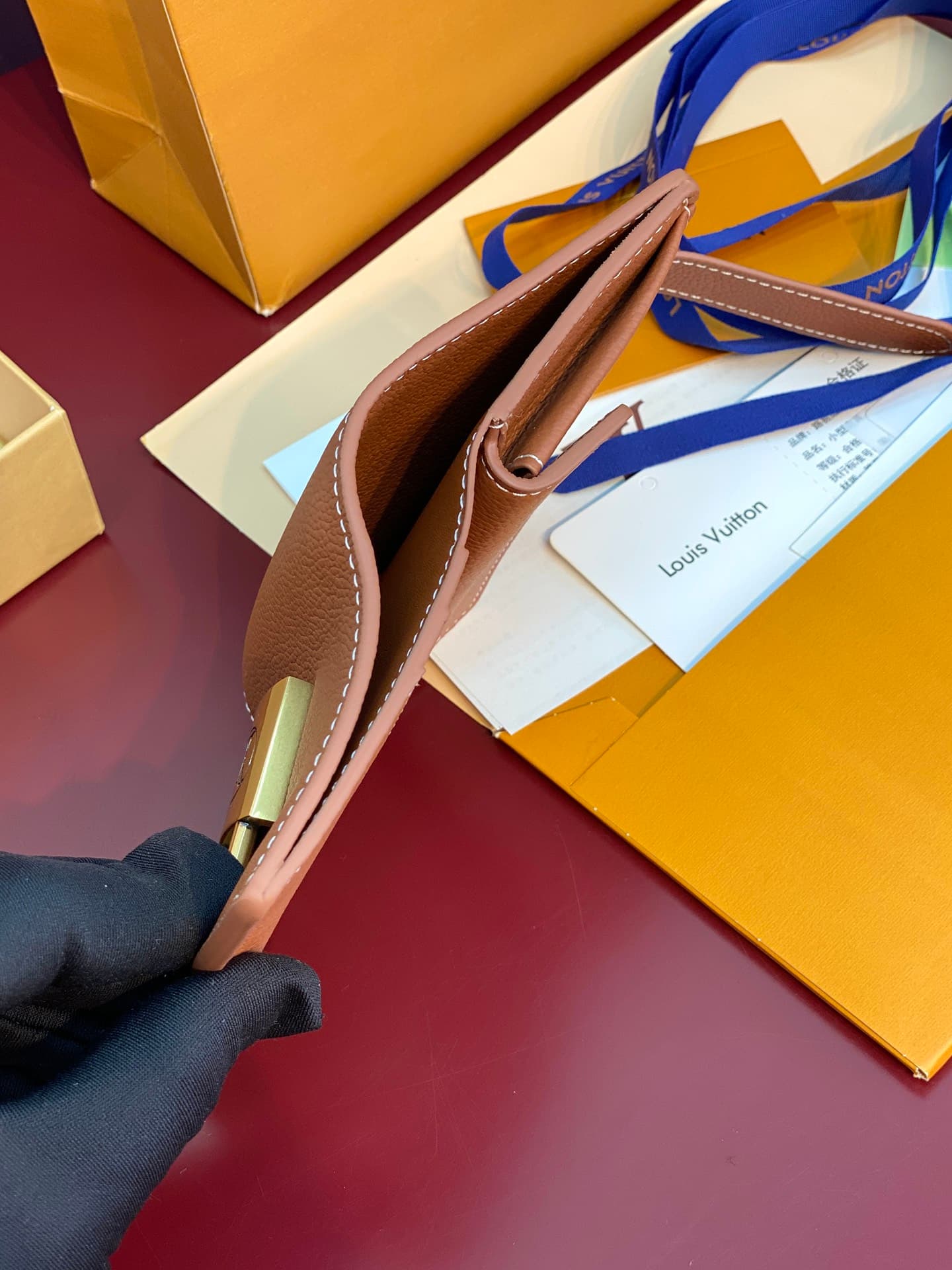Louis Vuitton Low Key Compact Wallet Cognac Smooth calfskin M12148 High