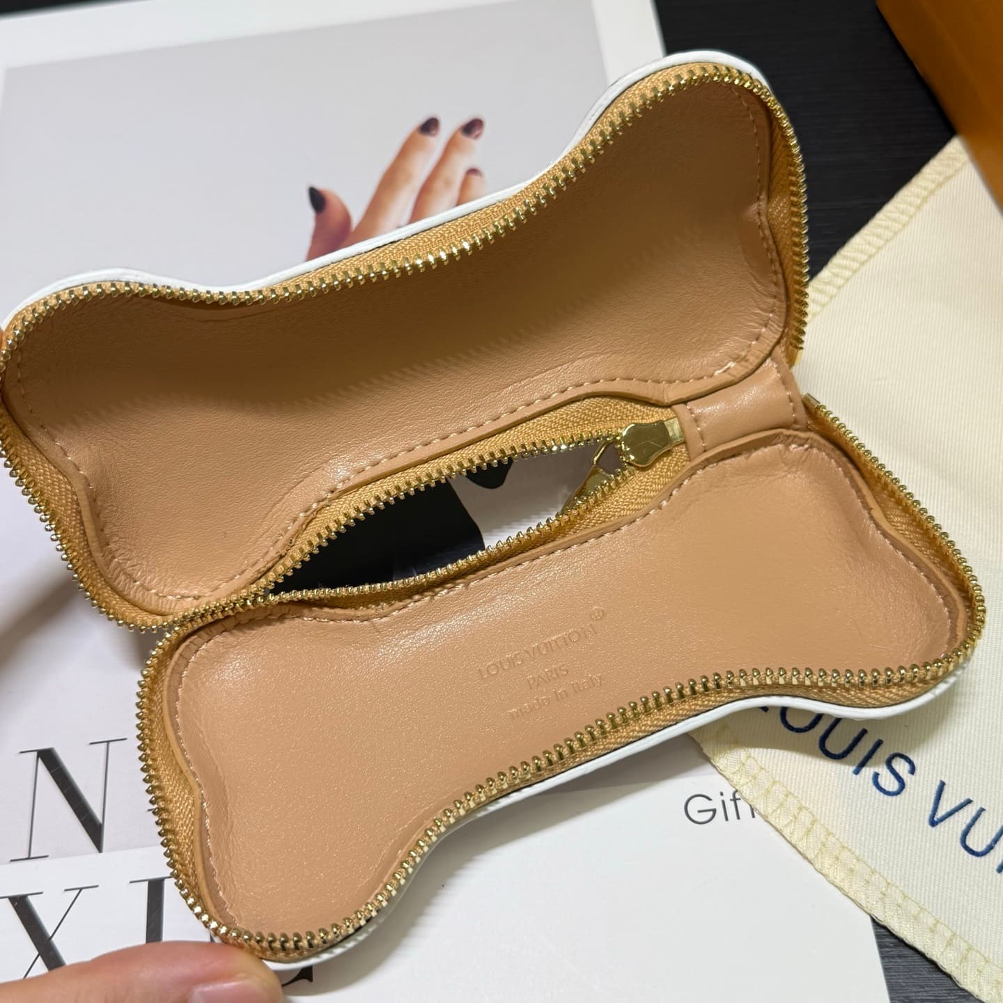Louis Vuitton Monogram Bone LV Lovers Bag Charm and Key Holder