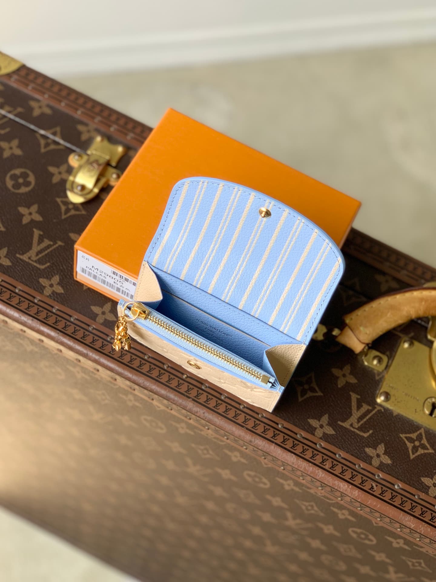 Louis Vuitton Rosalie Coin Purse Poplar/Blue Iris Cowhide leather M29797 High