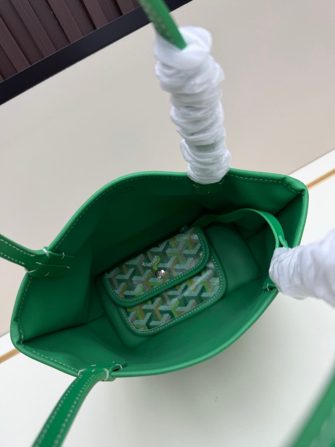 Goyard Anjou Mini Bag in green Goyardine canvas Mid