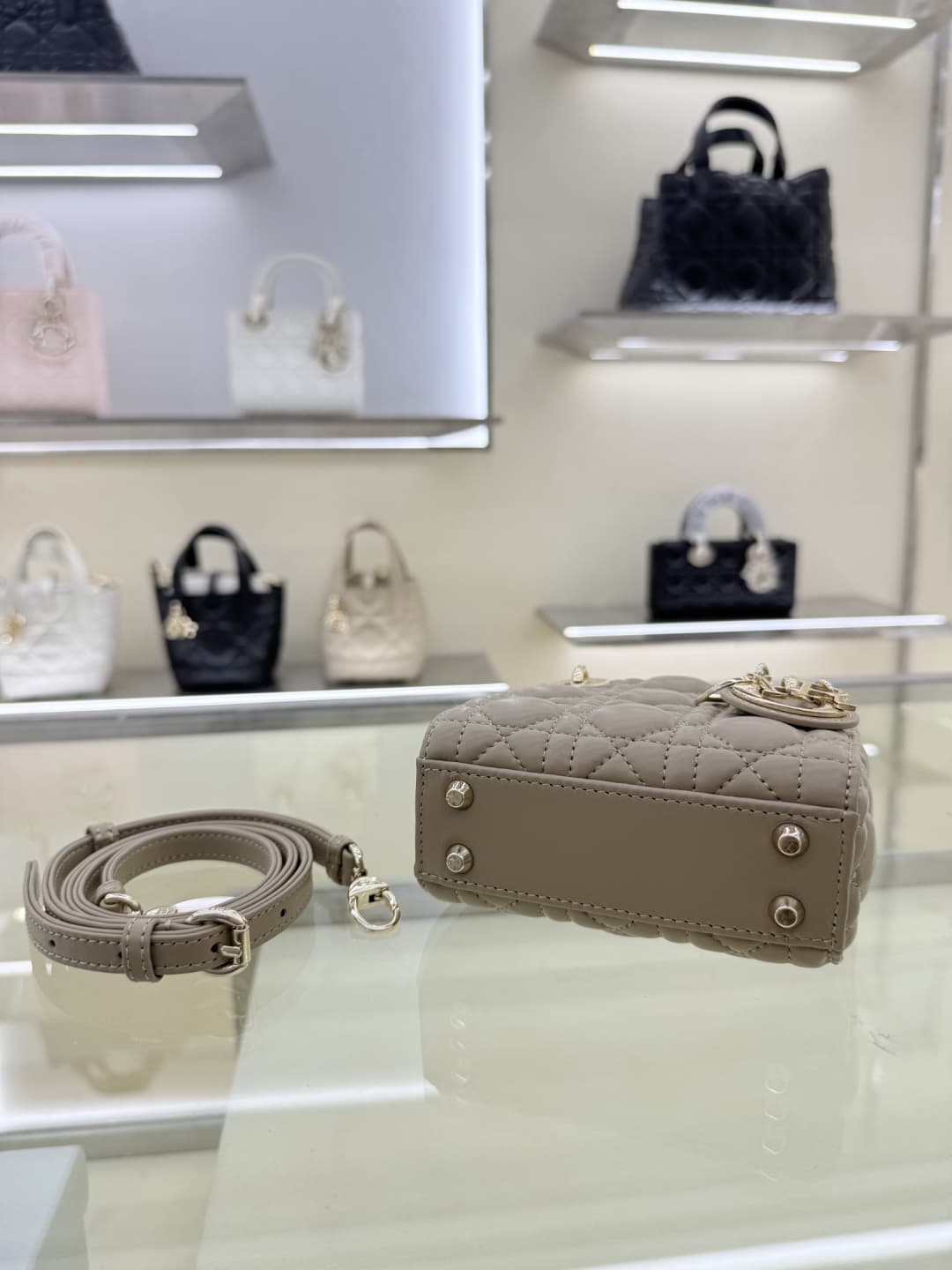 MICRO LADY Dior BAG Cannage Lambskin Beige High