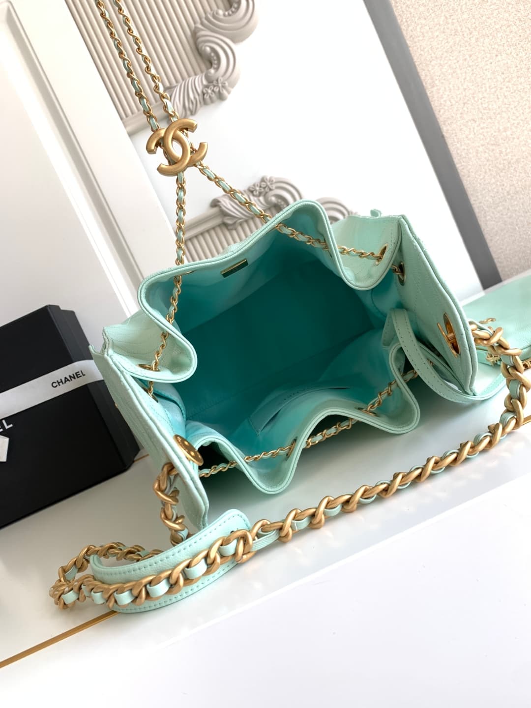 Chanel 25 Medium Hobo Medium handbag AS5311 Grained Calfskin & Gold-tone Metal Light Green A