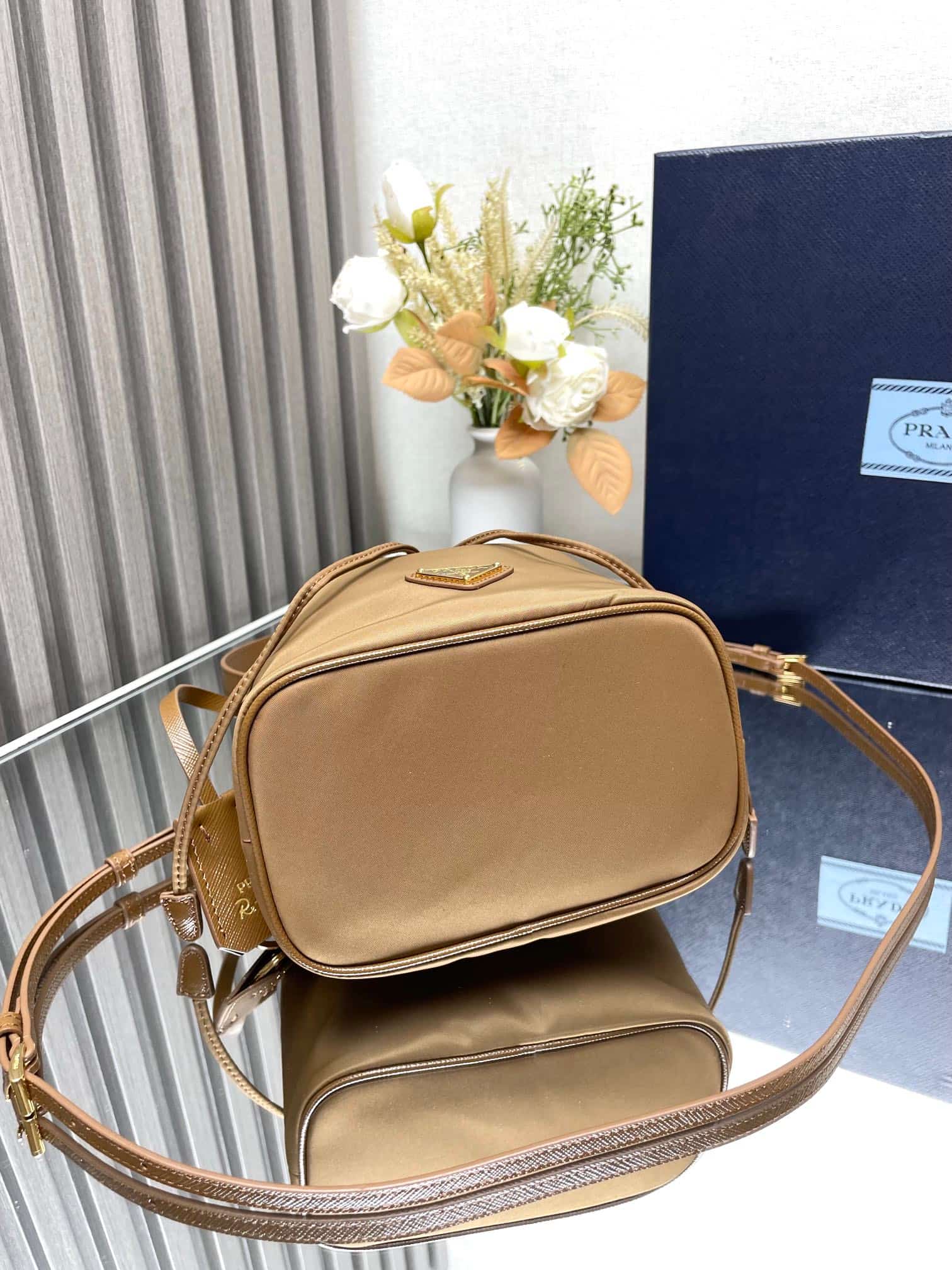 Prada Re-Edition 1978 Re-Nylon mini-bag 1BE067 Camel High