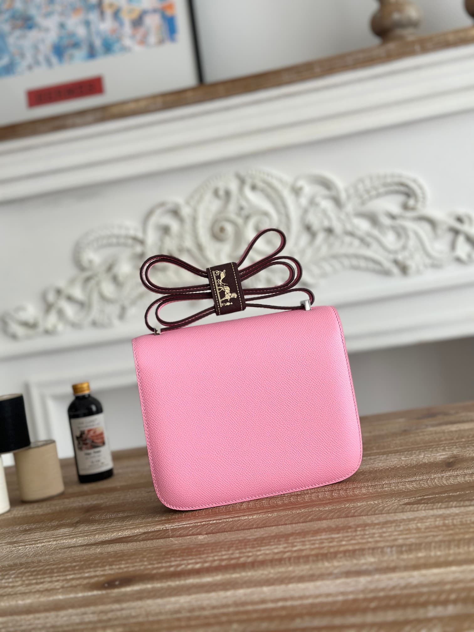 Hermes Mini Constance 18cm Epsom Bag WAX Mauve Sylvestre High