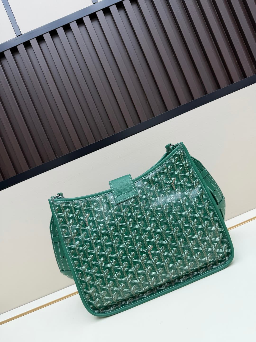 Goyard Musette PM bag in green Goyardine canvas Mid