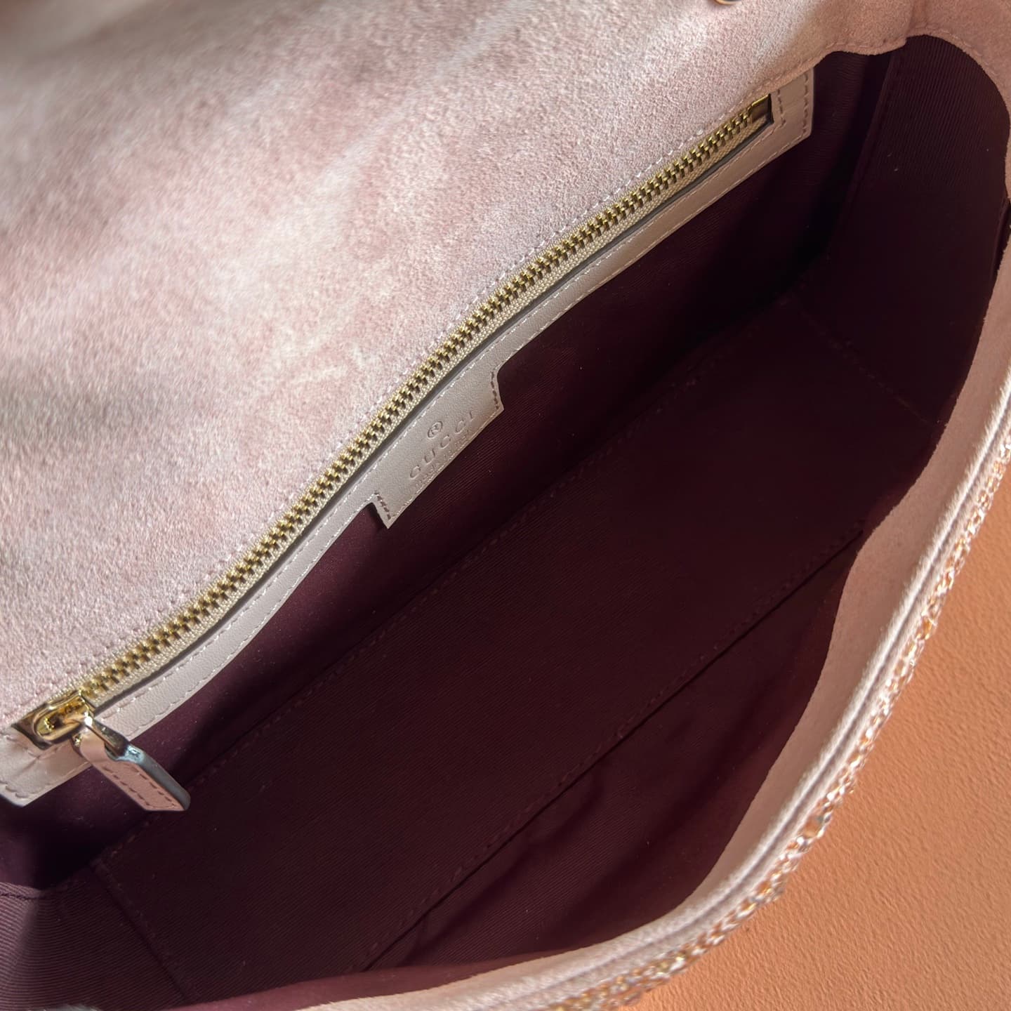 Gucci GG Marmont Shoulder Bag Pink / Crystal 837267 High