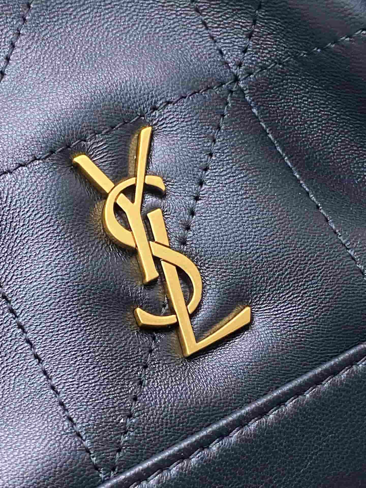 Saint Laurent Jamie Mini Leather Bucket Bag Black Lambskin 859174 High
