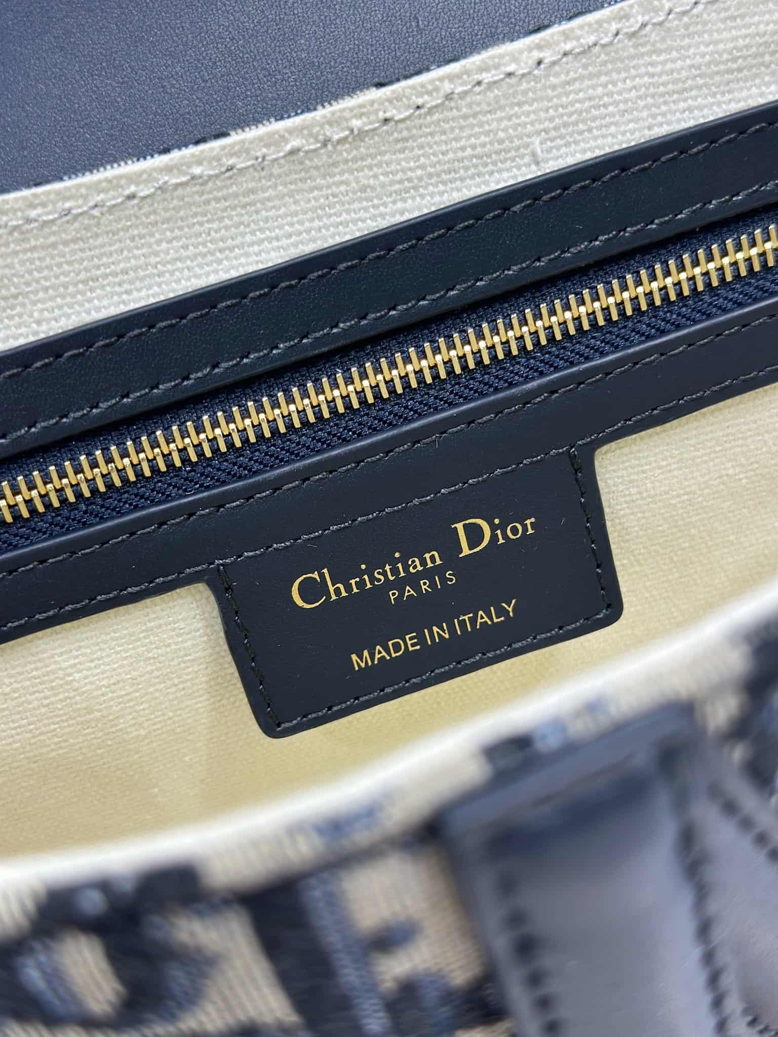 SADDLE BAG Oblique Jacquard  Blue with Beige High