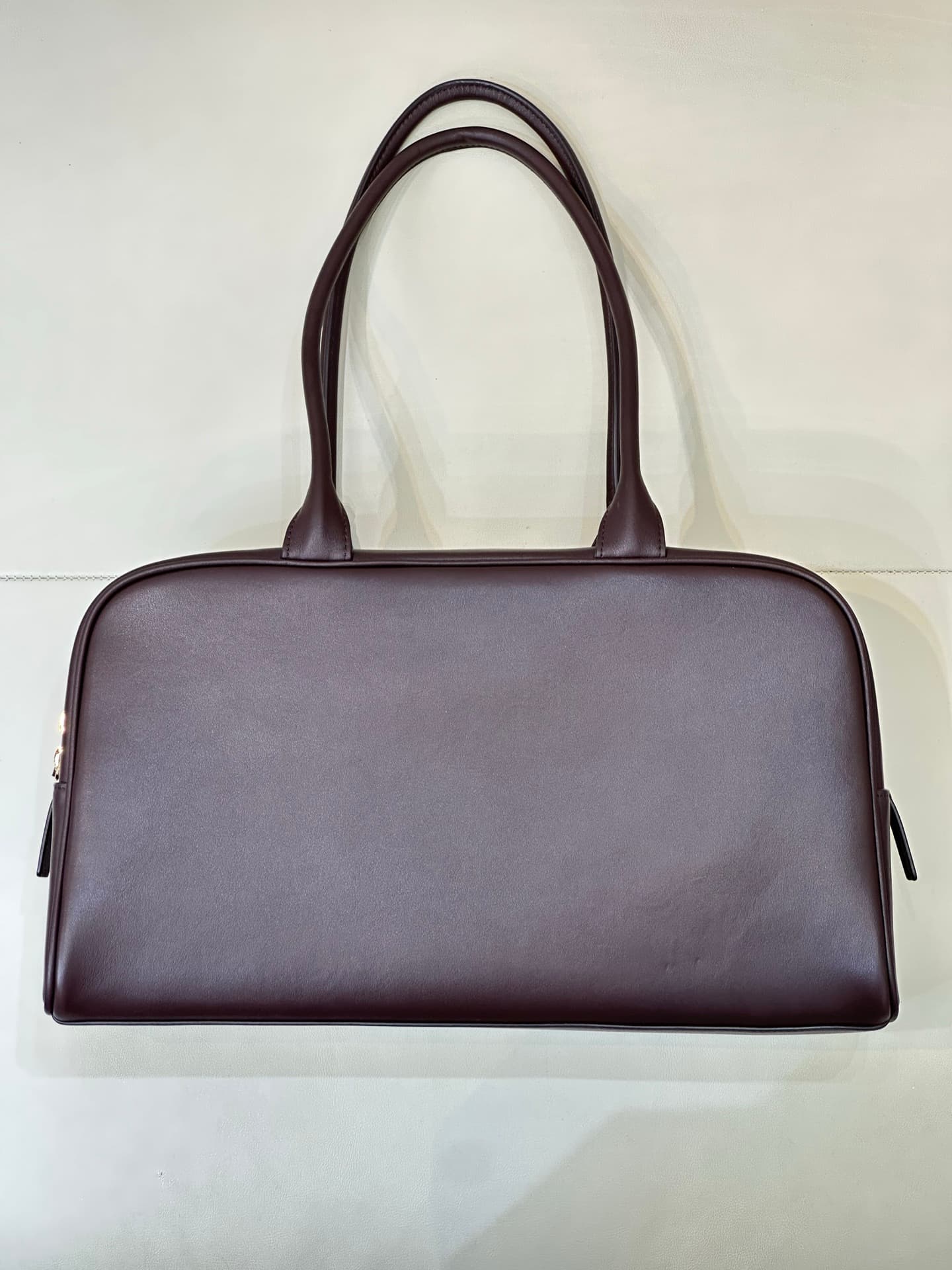 Chanel Large Bowling Bag Calfskin & Gold-Tone Metal Claret AS6211 TOP