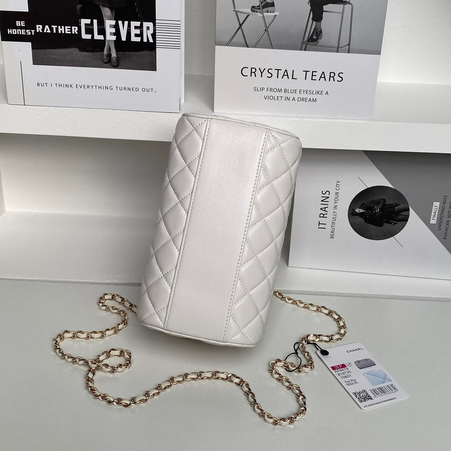 Chanel Classic Clutch with Chain Lambskin & Gold-Tone Metal White AP4474 High