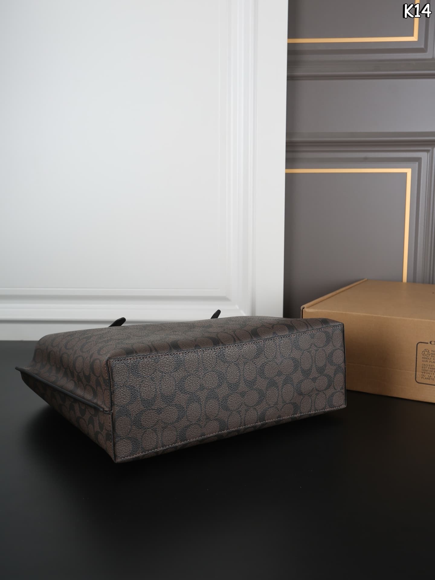 COACH Mollie Tote Bag In Signature Canvas Gold/Walnut/Black High