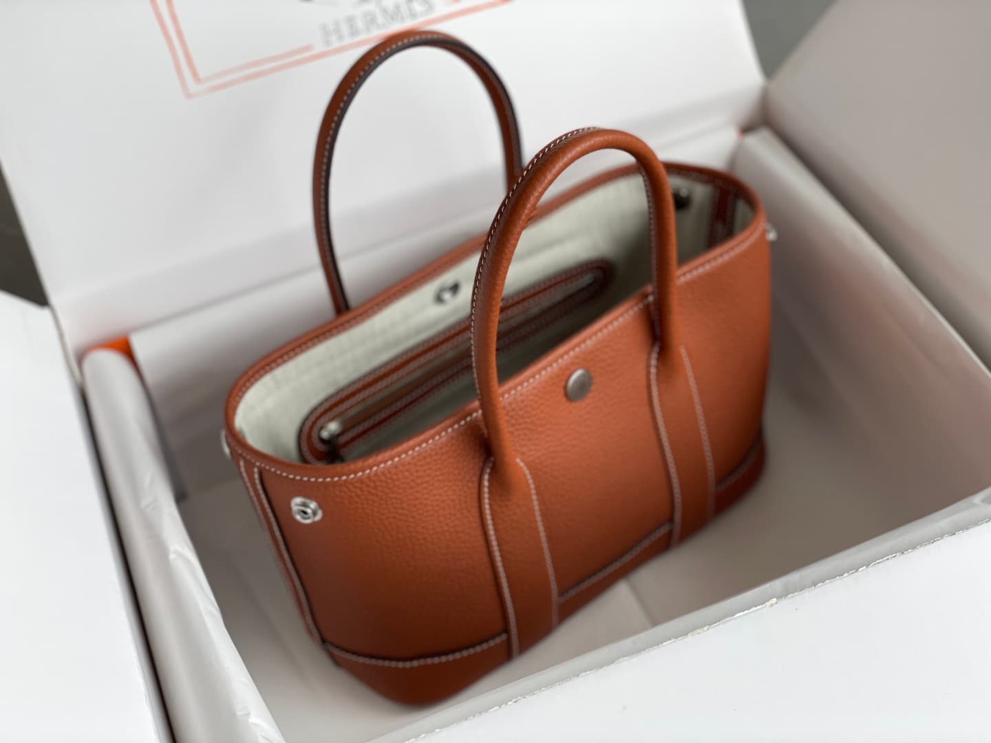 Hermes Garden Party 23 bag in Gold Togo Leather WAX High