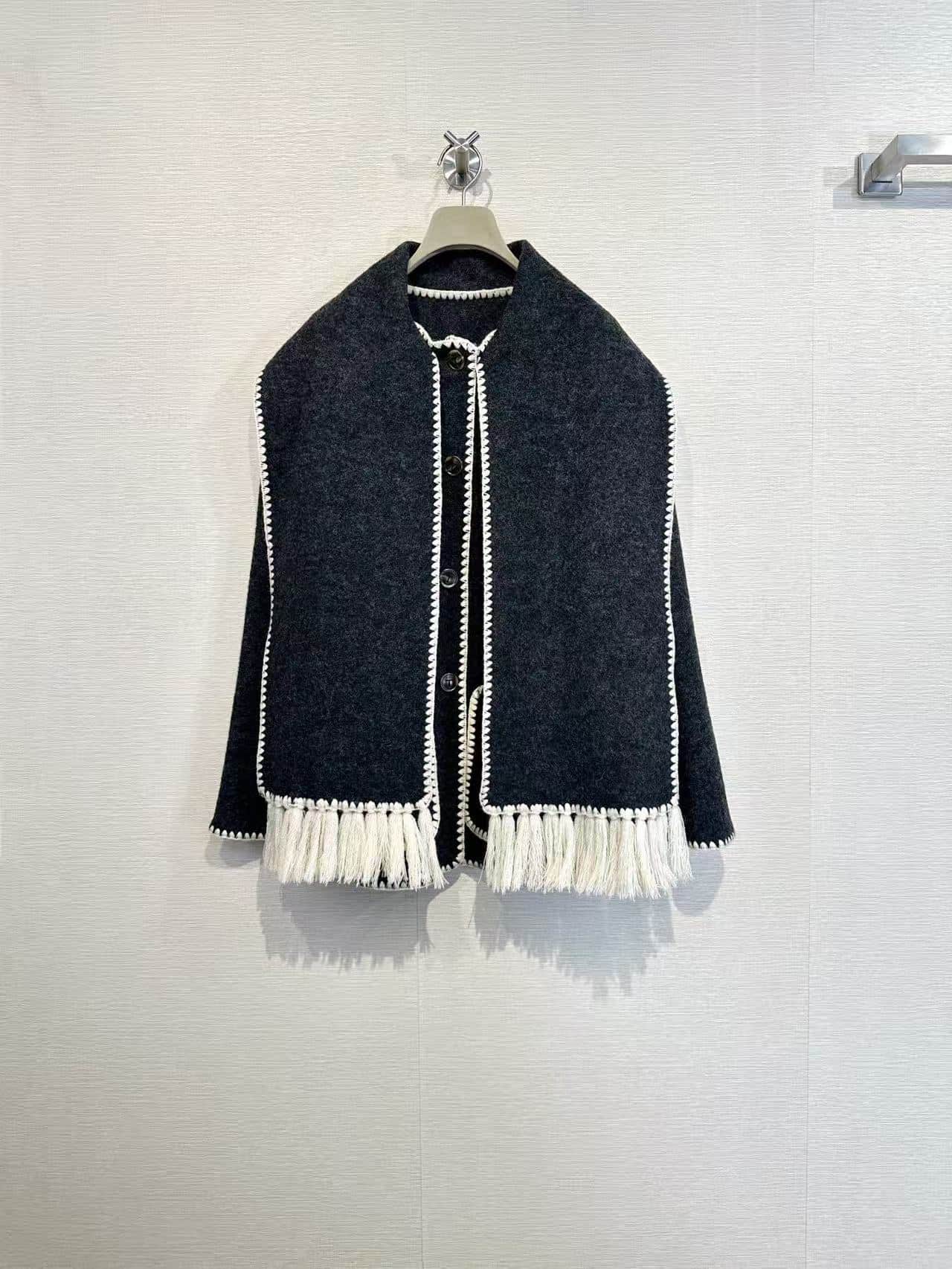 Toteme Embroidered wool scarf jacket