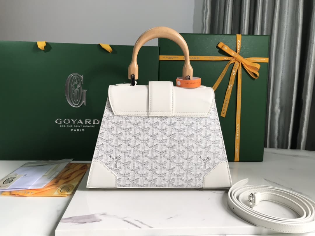 Saïgon PM Bag Goyardine Canvas & Clamecy Cowhide White High