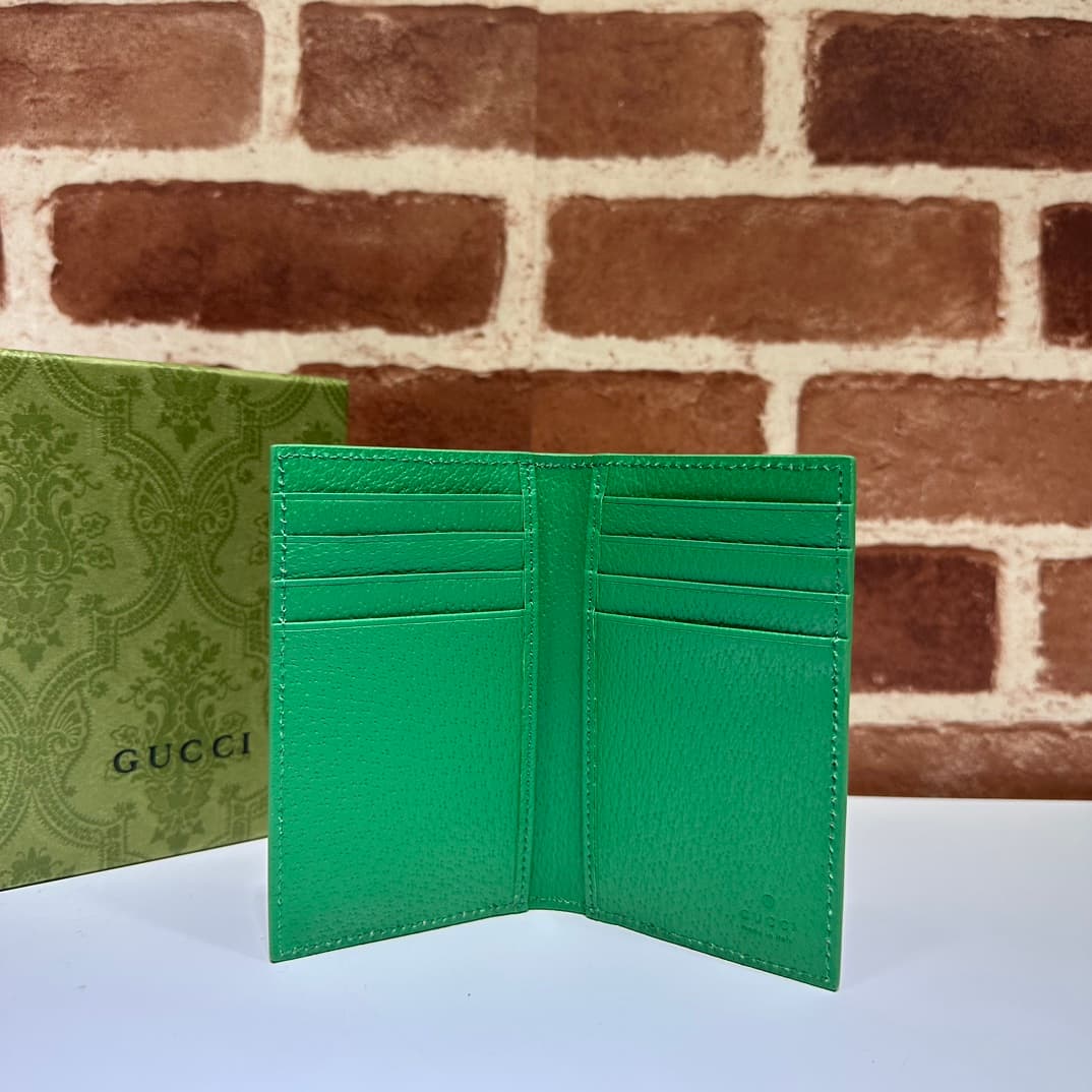 GUCCI Bi-color GG long card case 768249 Green High