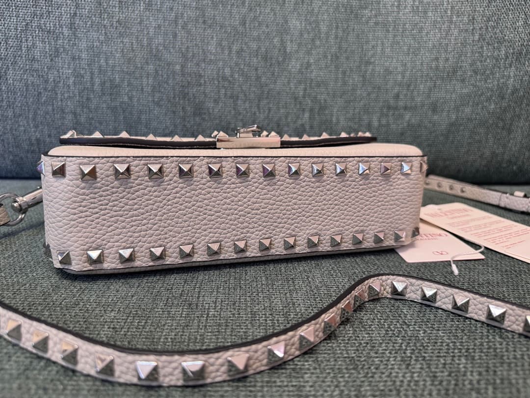 Valentino Garavani Small Rockstud Shoulder Bag Grey High