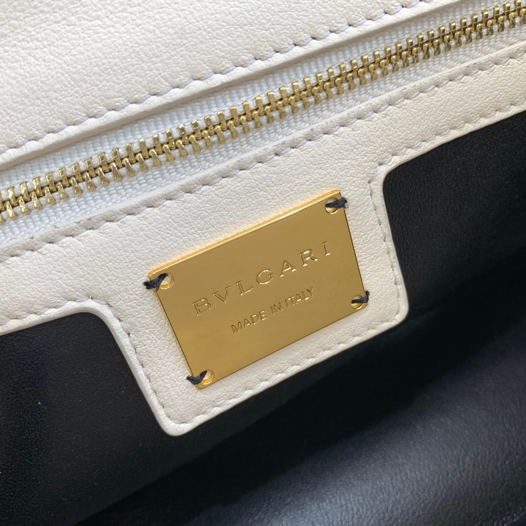 BVLGARI Serpenti Cabochon Small Cross-body Bag White High
