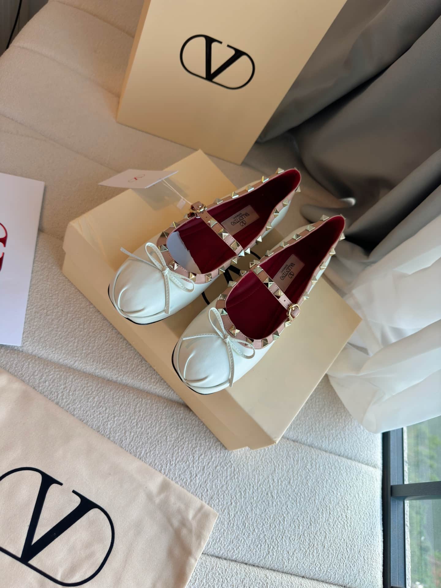 Valentino Mary-jane Rockstud Ballerina Shoes Women