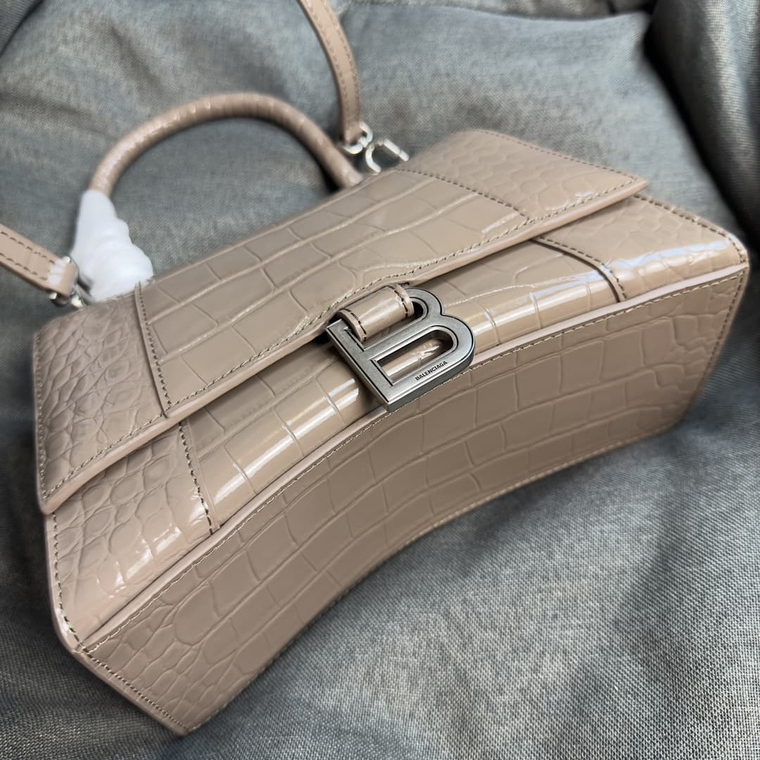 WOMEN'S HOURGLASS S TOP HANDLE BAG Crocodile Khaki High