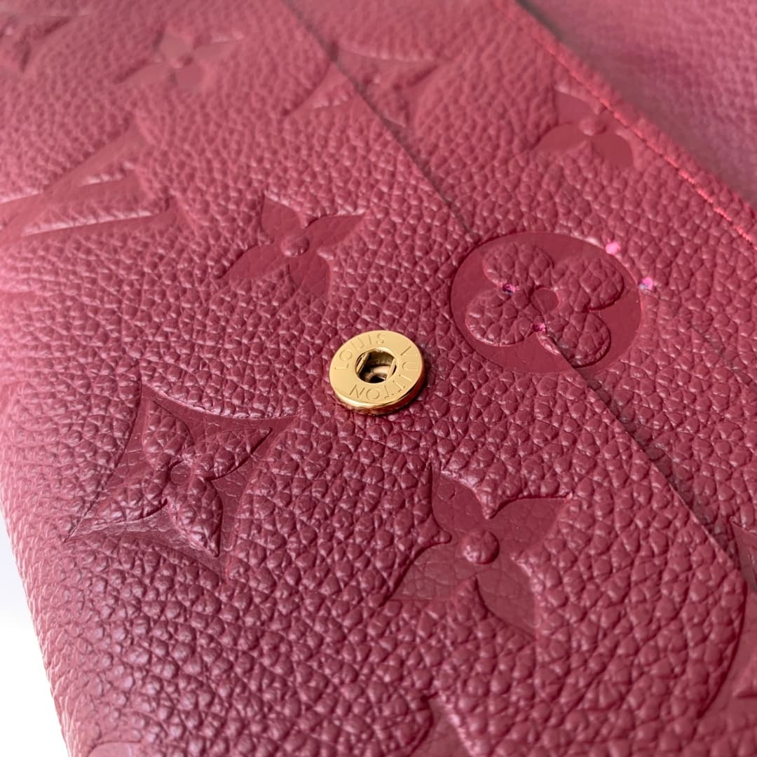 Louis Vuitton EMILIE WALLET Monogram Empreinte Grenat Red M62369 High