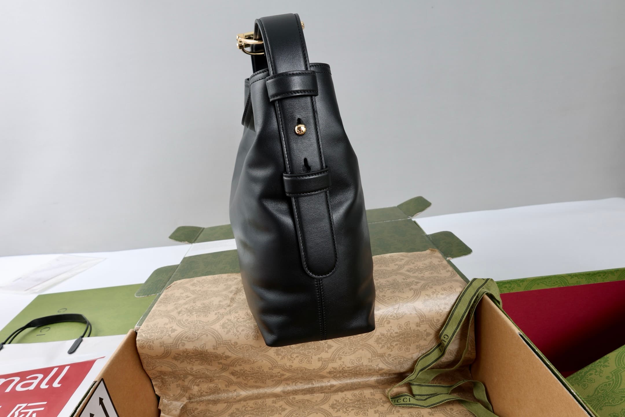 Gucci Beatrix medium tote bag Black soft smooth leather ‎850926 High