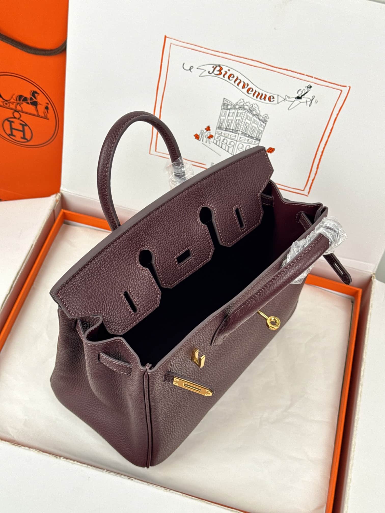 Hermes Birkin 25/30 Bag Togo Calfskin Leather High