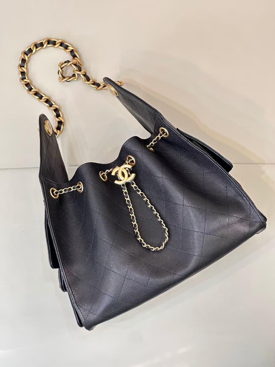Chanel 25 Small Hobo handbag AS5293 Grained Calfskin & Gold-tone Metal Black TOP