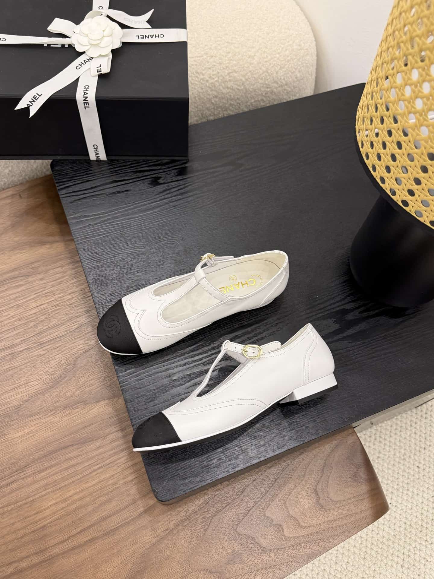 Chanel T-Strap Mary Jane Flat Shoes Women