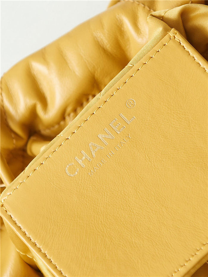 Chanel 22 MINI HANDBAG Shiny Calfskin Camel & Gold-Tone Metal AS3980 A