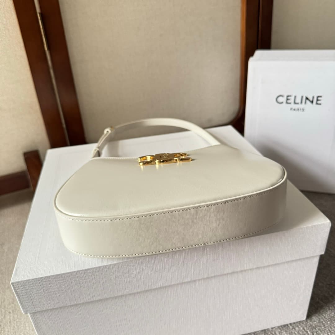 Celine Tilly Bag in White Shiny Calfskin High