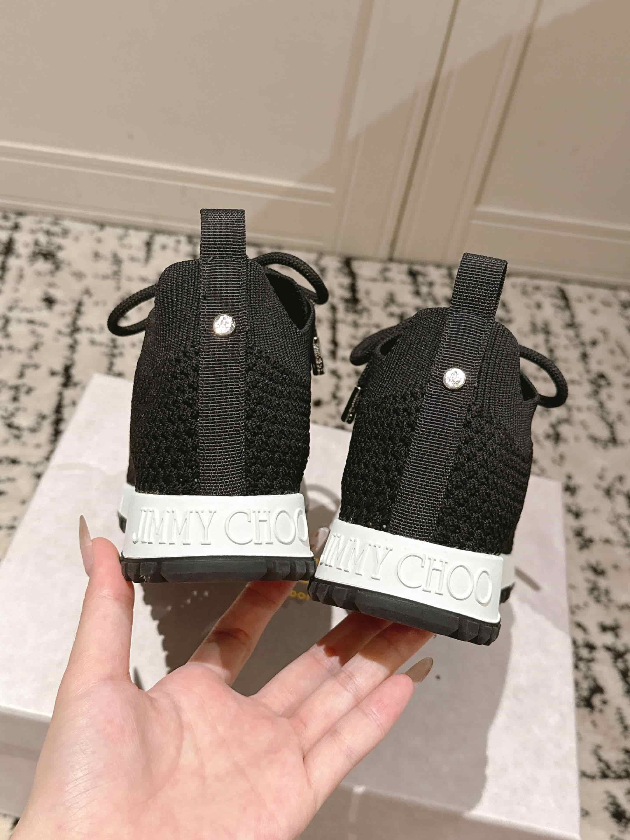 Jimmy Choo Veles Imitation Pearl Knit Sneaker Shoes Women