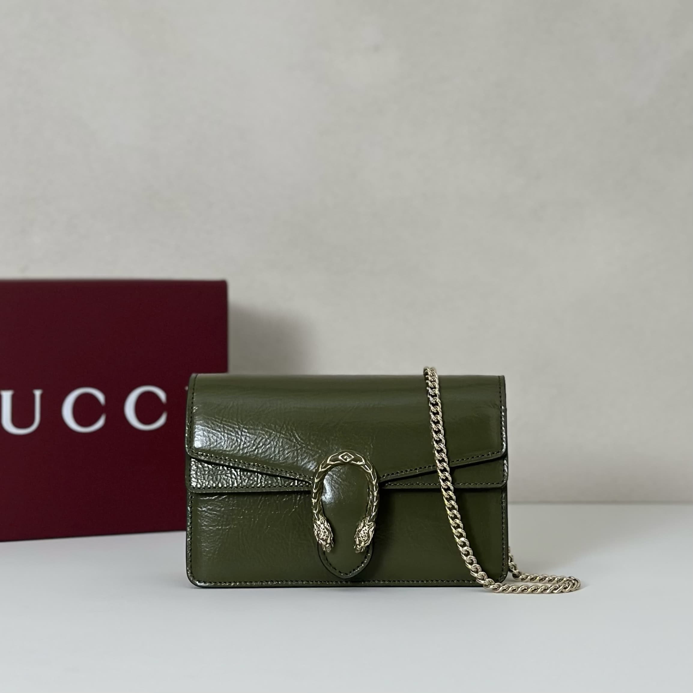DIONYSUS MINI SHOULDER BAG 837370 Green leather High