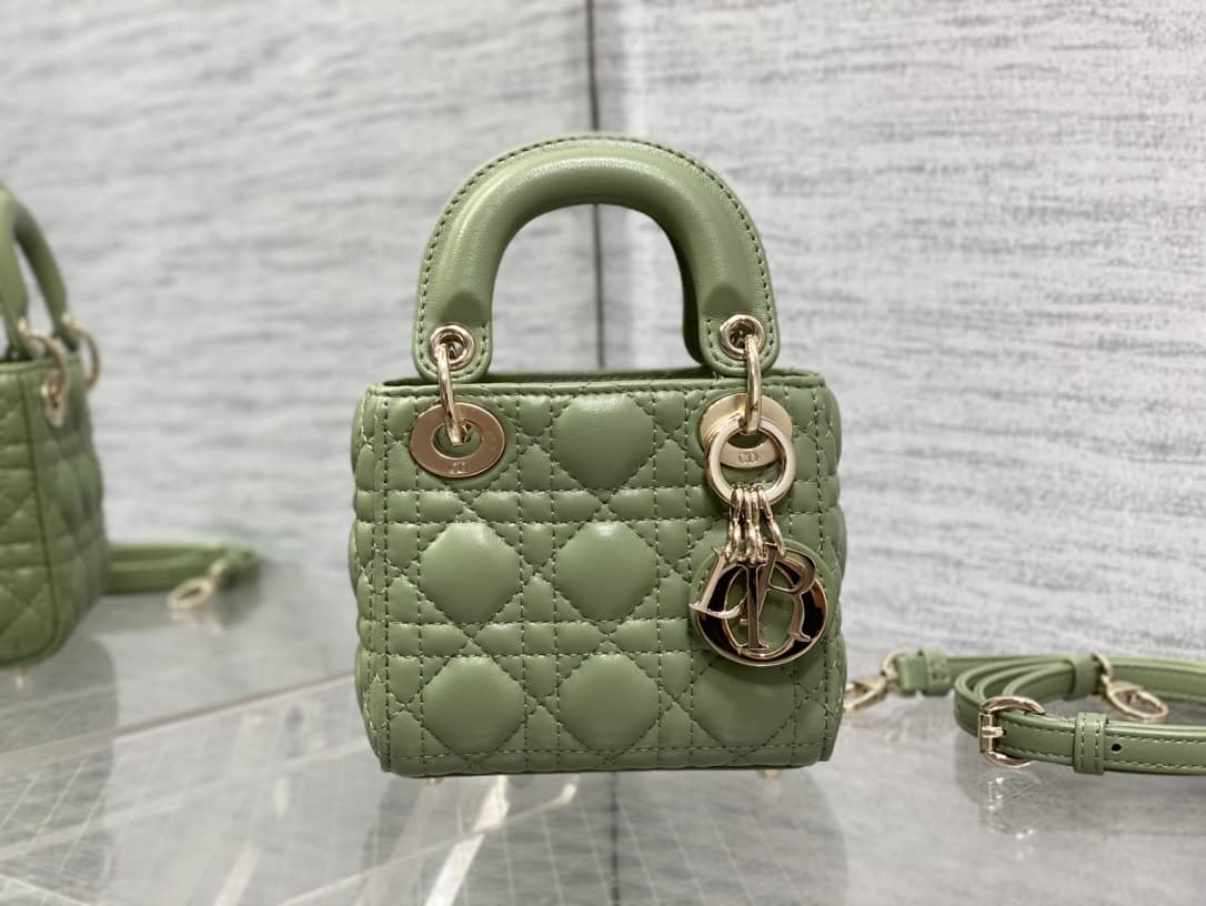 MICRO LADY Dior BAG Cannage Lambskin Green High