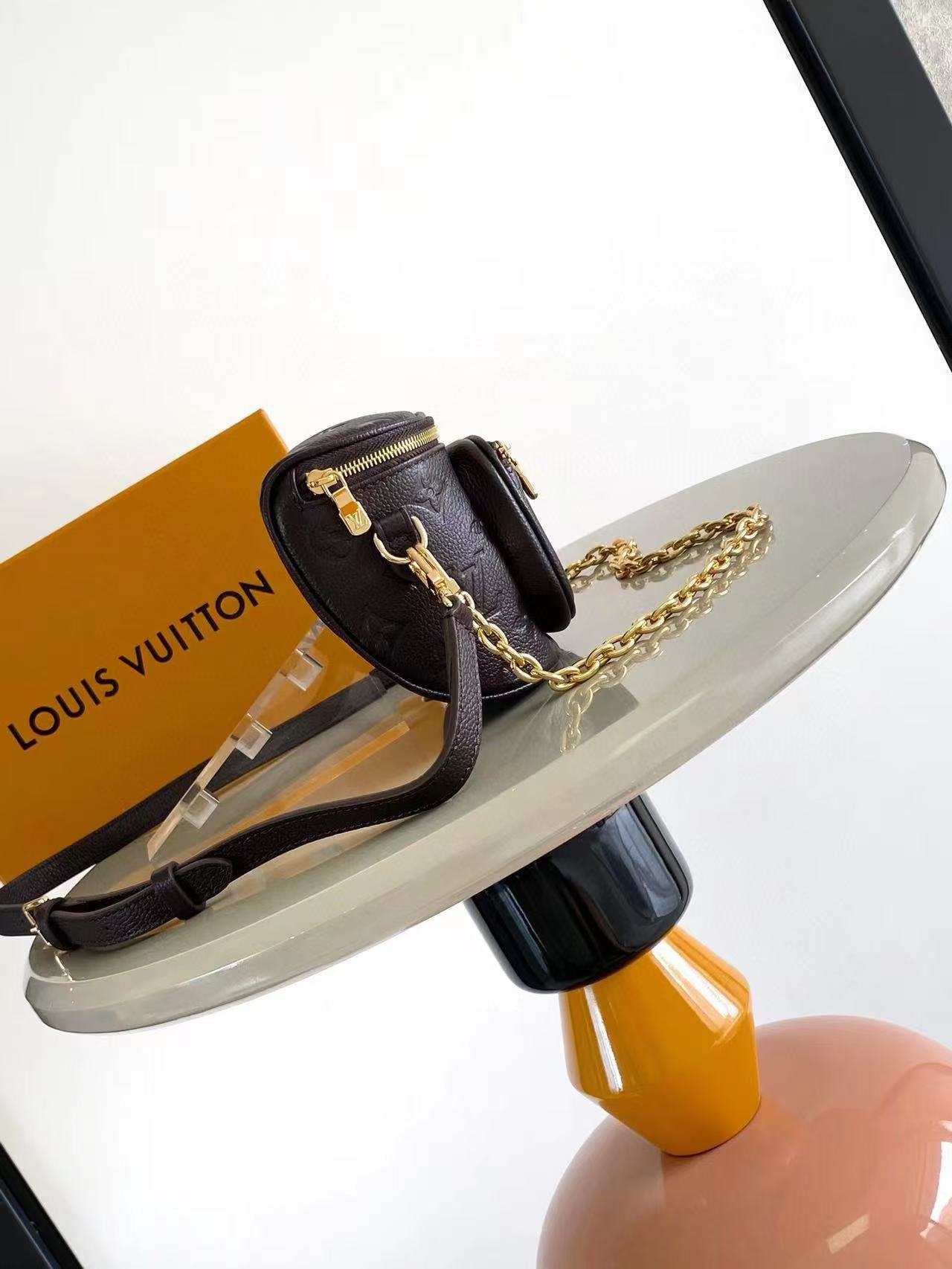 Louis Vuitton Mini Bumbag Monogram Empreinte embossed grained cowhide leather M13827 Chocolate High