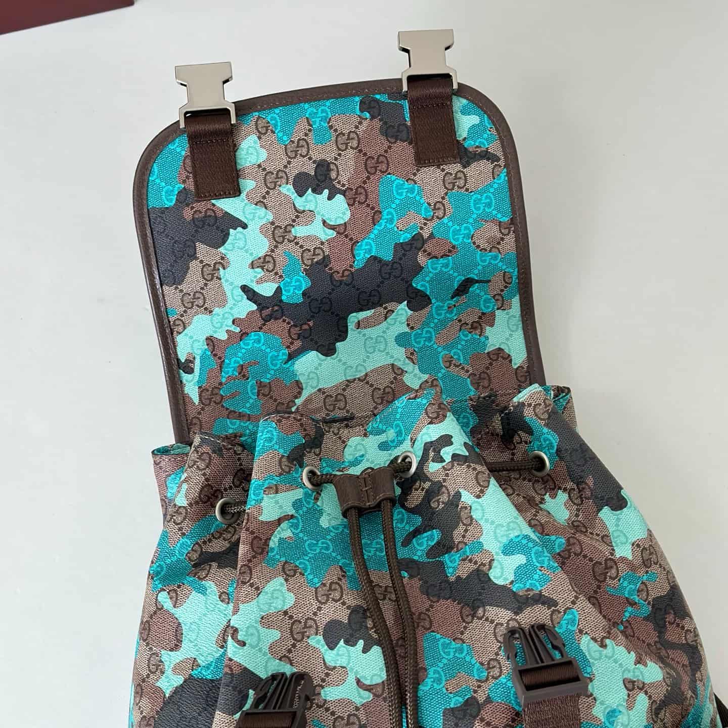 Gucci Ophidia Large Backpack Blue Camouflage 839110 High