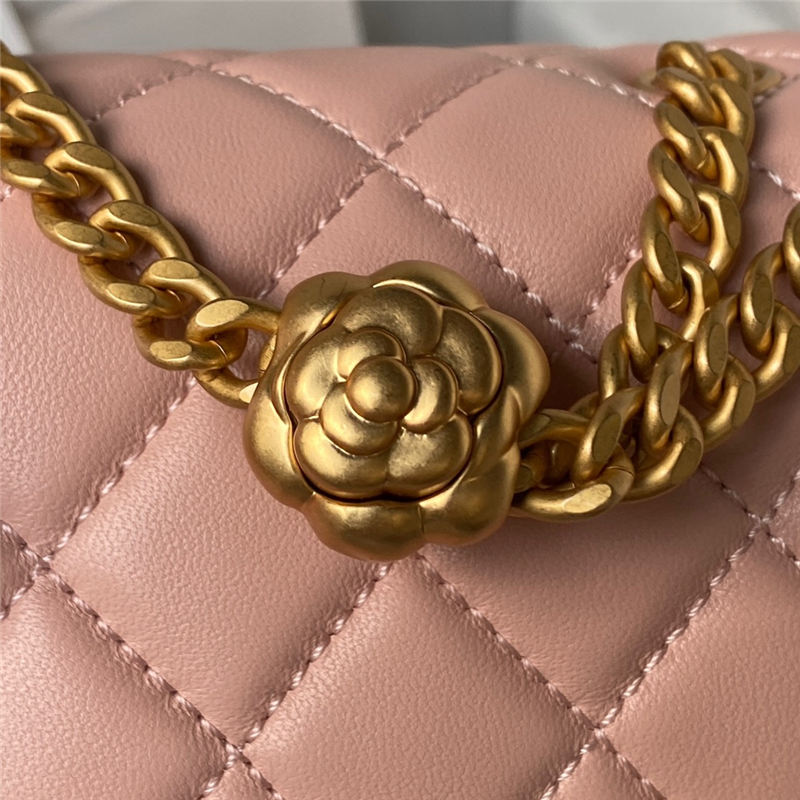 Chanel SUPERMINI FLAP BAG AS4040 Lambskin & Gold-Tone Metal Pink A